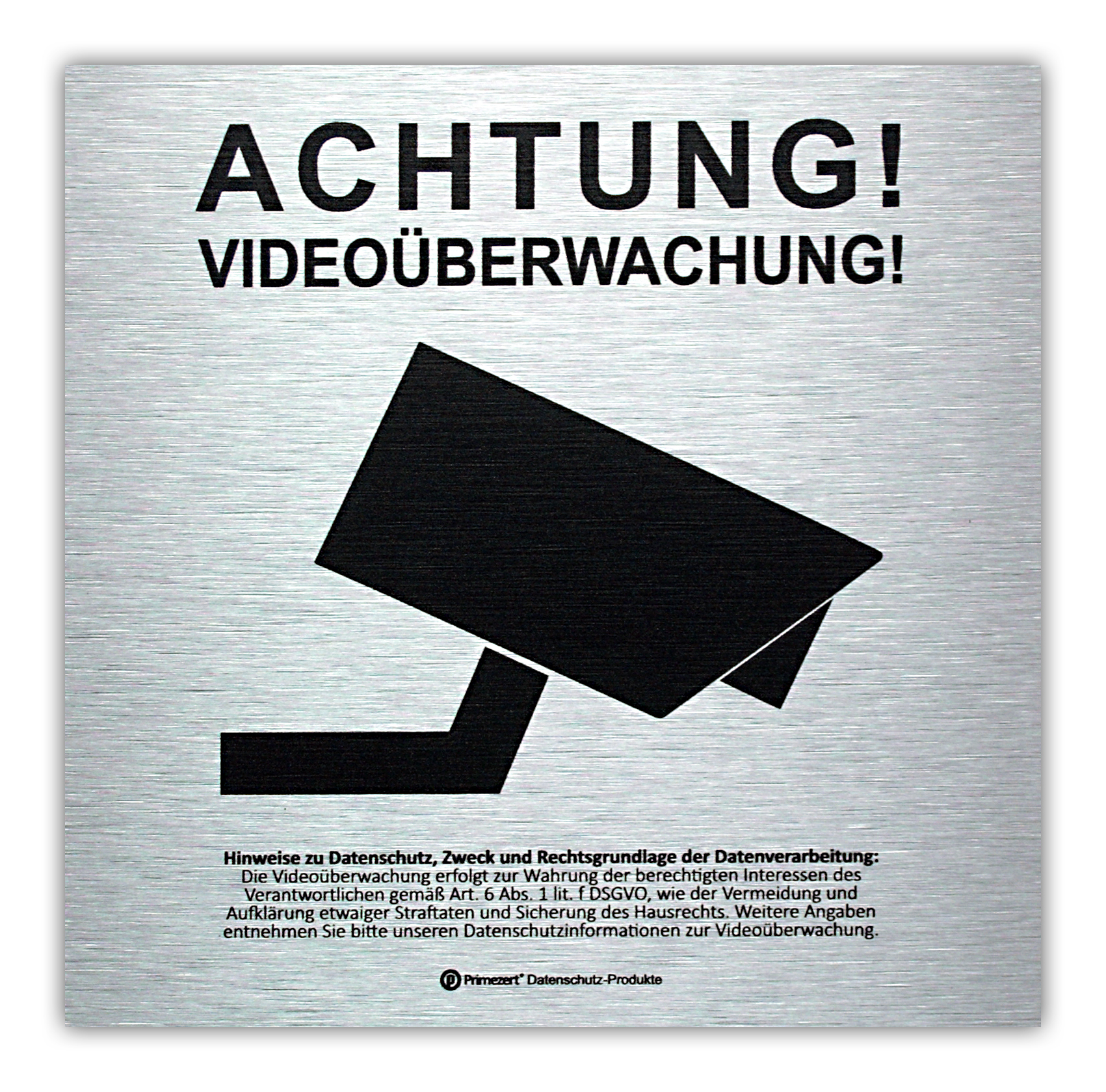 Videoüberwachung Datenschutz dsgvo Schild Gold Wunschtext videoüberwacht BDSG 